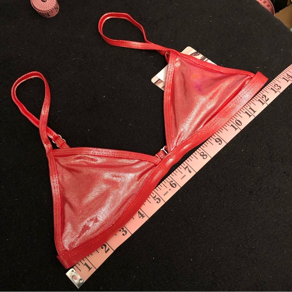 NWT Forever 21 Shimmer Bikini Top w/padding Red - Picture 6 of 9